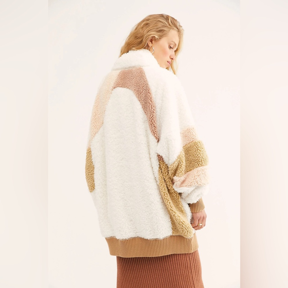 FP Free People Selma Color Block Sherpa Cardigan - Picture 3 of 8